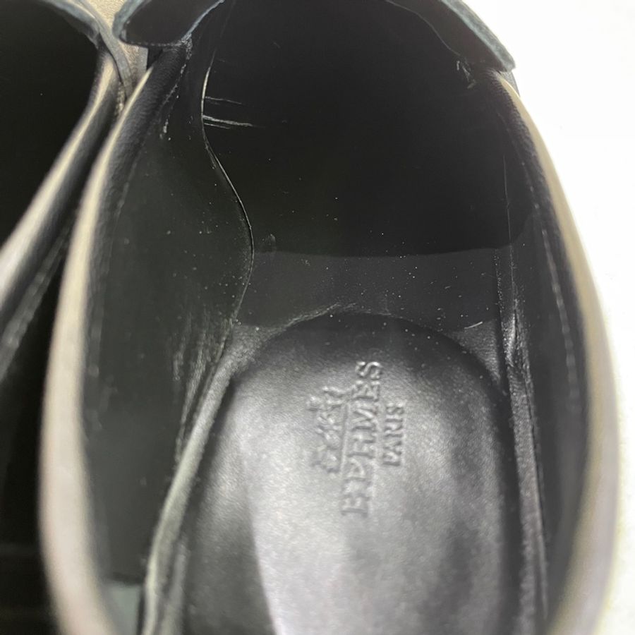 Hermes 愛馬仕樂福鞋 黑色金扣38碼-6