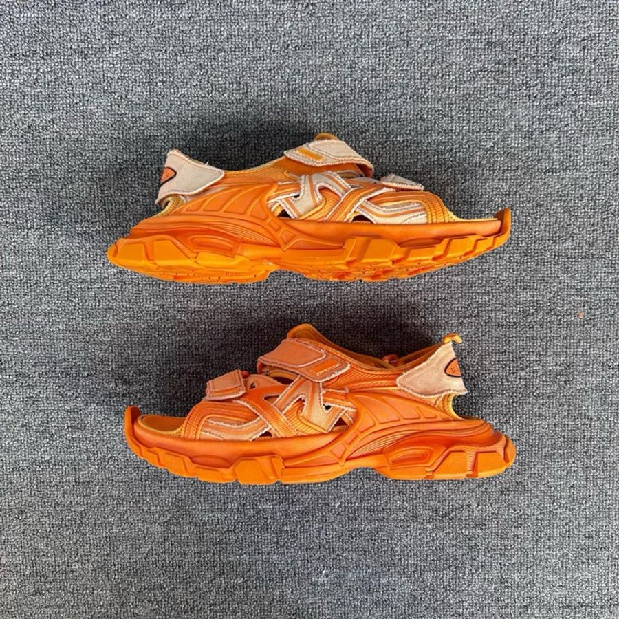 Balenciaga巴黎世家 Track 2.0 魔術貼牛仔 簡約休閒 沙灘涼鞋 暴力橙紅色 Sample配色/40碼 /98新-2