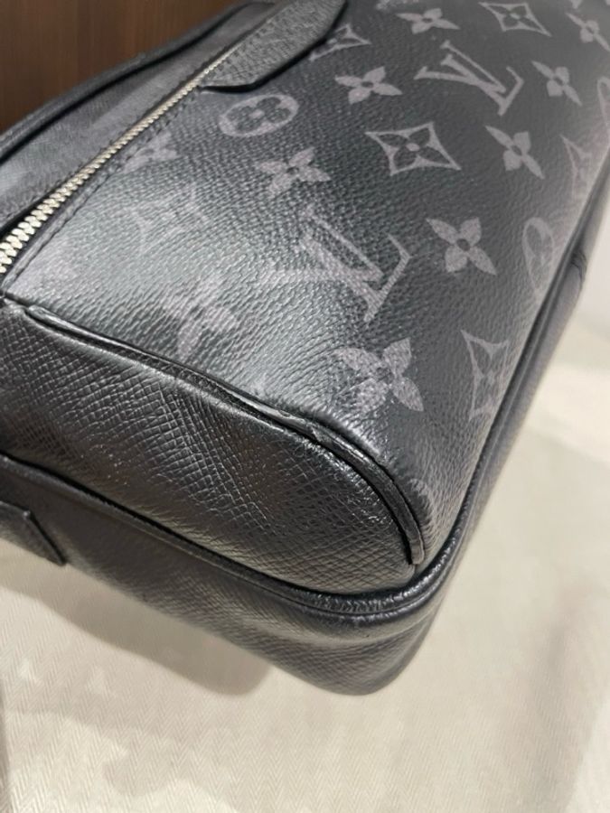 LV 路易威登 男包Outdoor 经典老花 牛皮拼涂层帆布 邮差包单肩包斜挎包 常规 男款 黑色-6