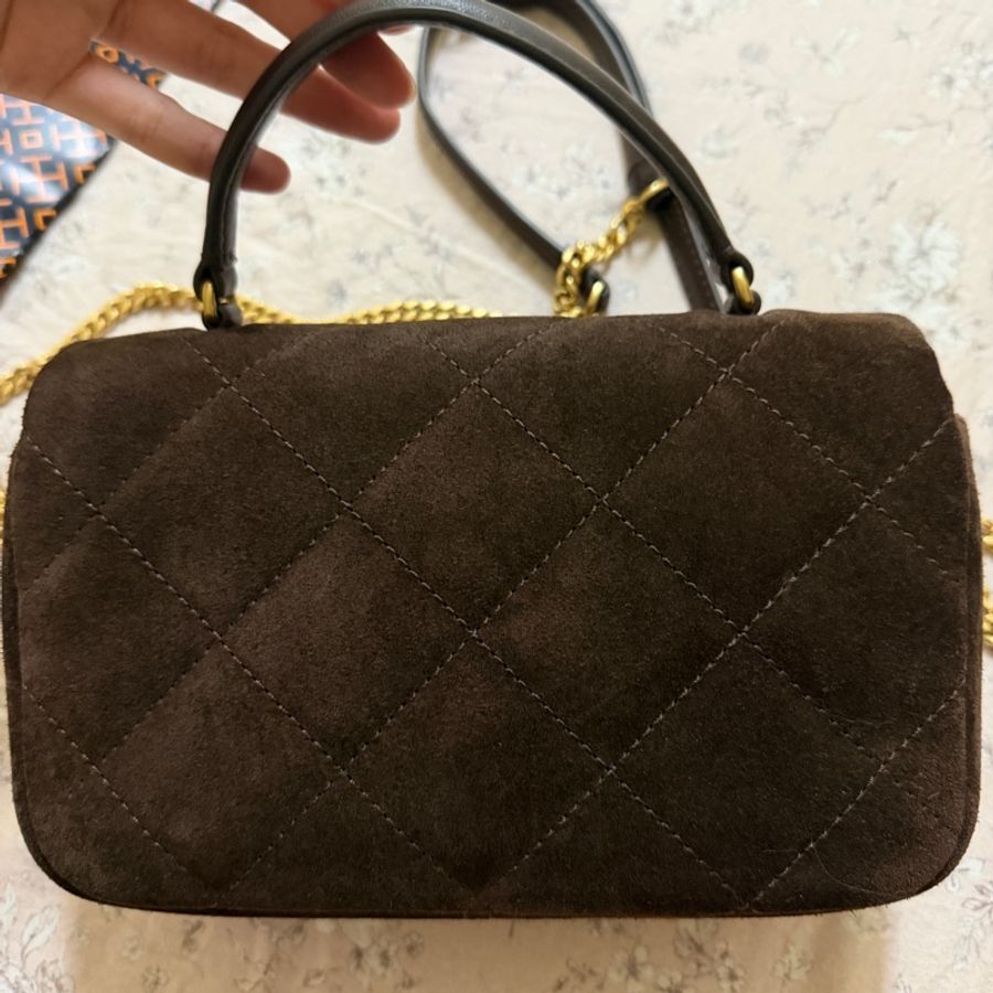 Tory Burch Willa handbag 麂皮 鏈條手提包-3