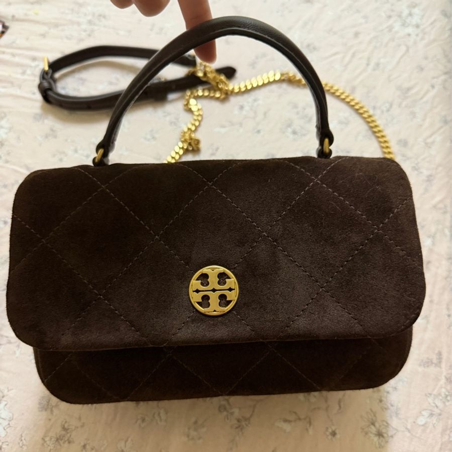 Tory Burch Willa handbag 麂皮 鏈條手提包-5