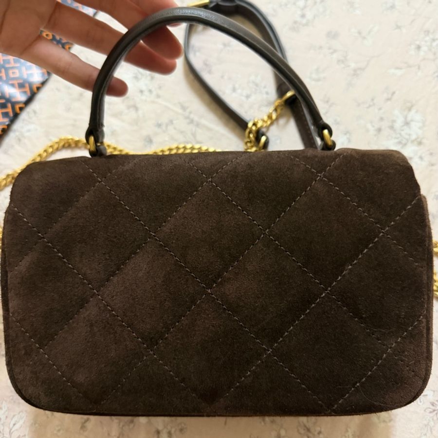 Tory Burch Willa handbag 麂皮 鏈條手提包-6