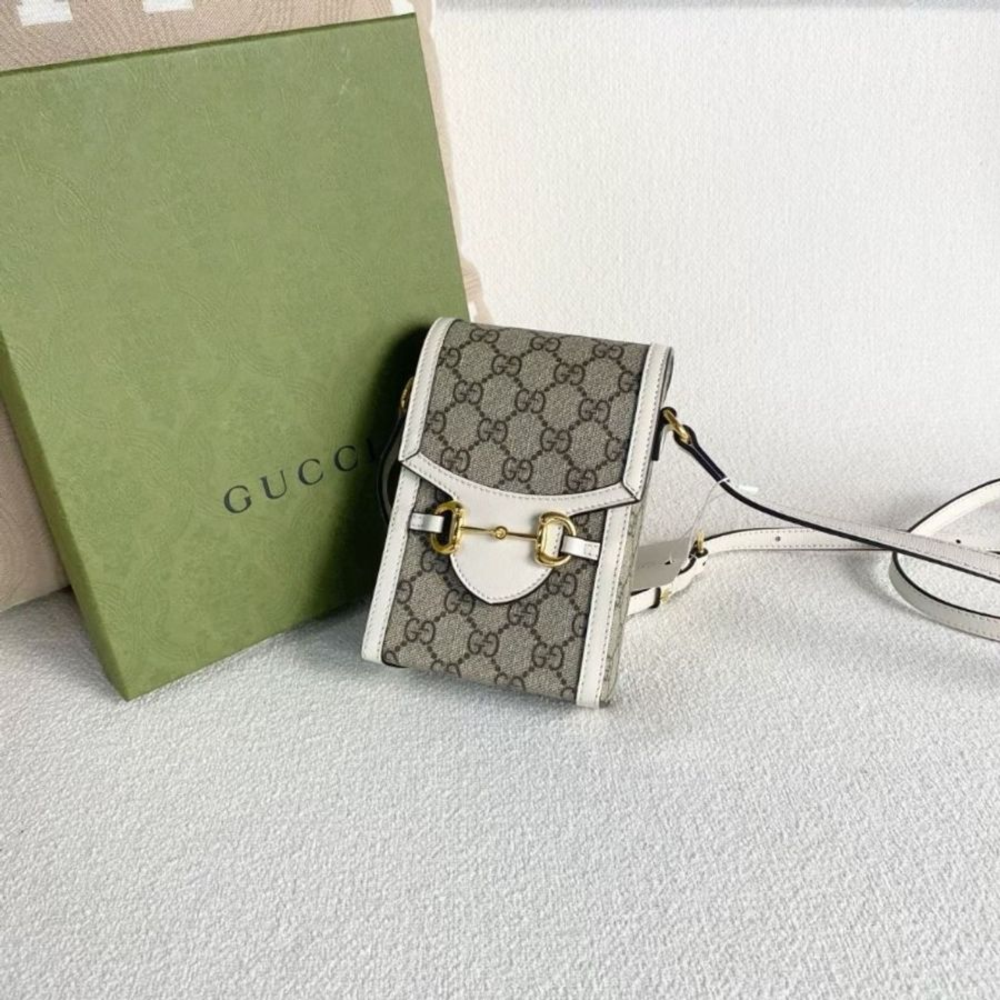 Gucci 老花1955手機包 老花拼白色 17*11*4.5  9新 配件盒子 塵袋-3