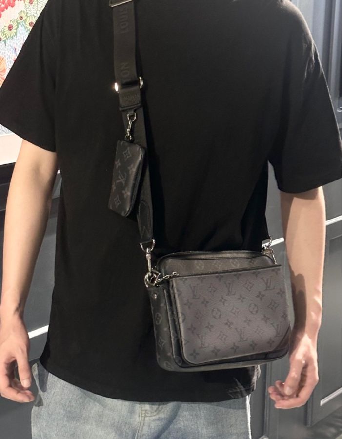 Lv黑老花三合一包（M69443)漢神百貨購入配件齊全❗️-6