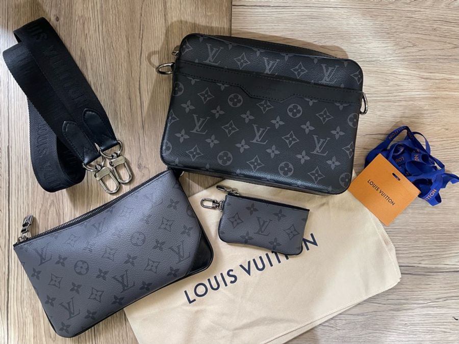 Lv黑老花三合一包（M69443)漢神百貨購入配件齊全❗️-7
