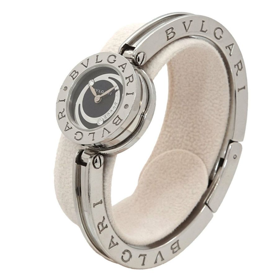 寶格麗 BVLGARI B-Zero1 BZ22S 手鐲式腕錶 鑲鑽女士黑色石英錶-1