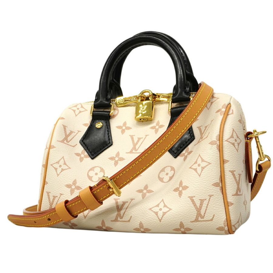 路易威登 Monogram Dune Speedy Bandoulière 20 手提包 M46906 米色黑色兩用包（女士款）-0