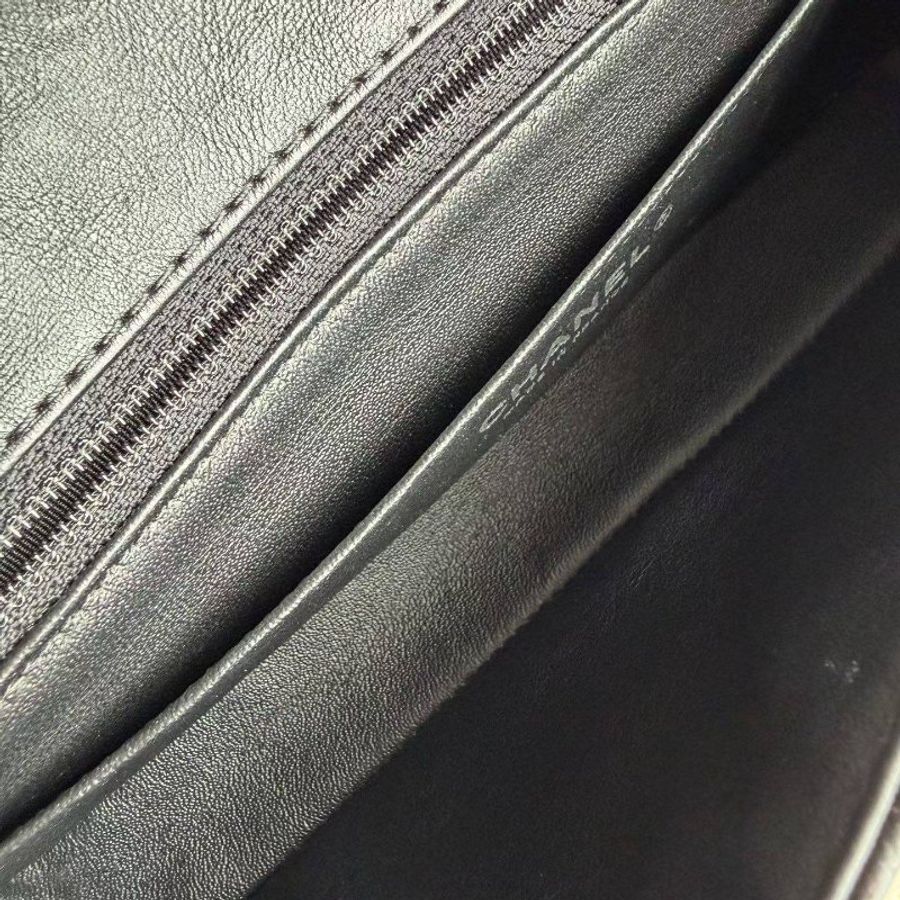 Chanel 黑銀2.55刀叉法棍腋下包 牛皮 27*12*5 99新配件塵袋-6