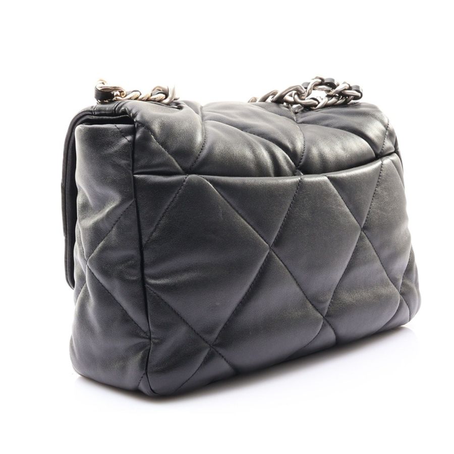黑色羊皮 19 口蓋 兩用包【CHANEL 香奈兒】 AS1161-1