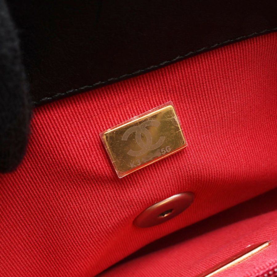 黑色羊皮 19 口蓋 兩用包【CHANEL 香奈兒】 AS1161-6