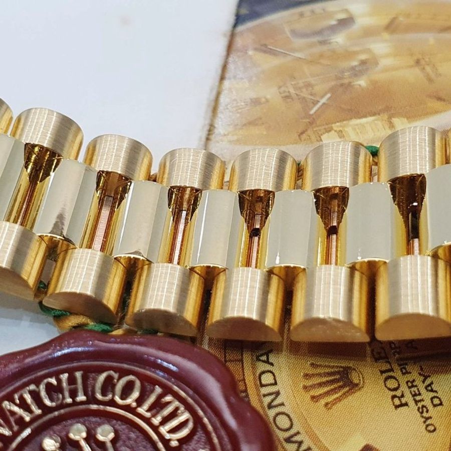 【大眾名錶】ROLEX 勞力士 18038 Day-Date 18K金紅蟳款 太陽圈 金色T柱面盤 大眾名錶B1360-7