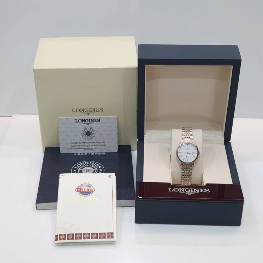 【大眾名錶】LONGINES浪琴 L43104116 優雅系列 2020/02未使用品 白色羅馬面盤 底蓋裸空 錶徑29mm 自動上鍊 大眾名錶G319-8
