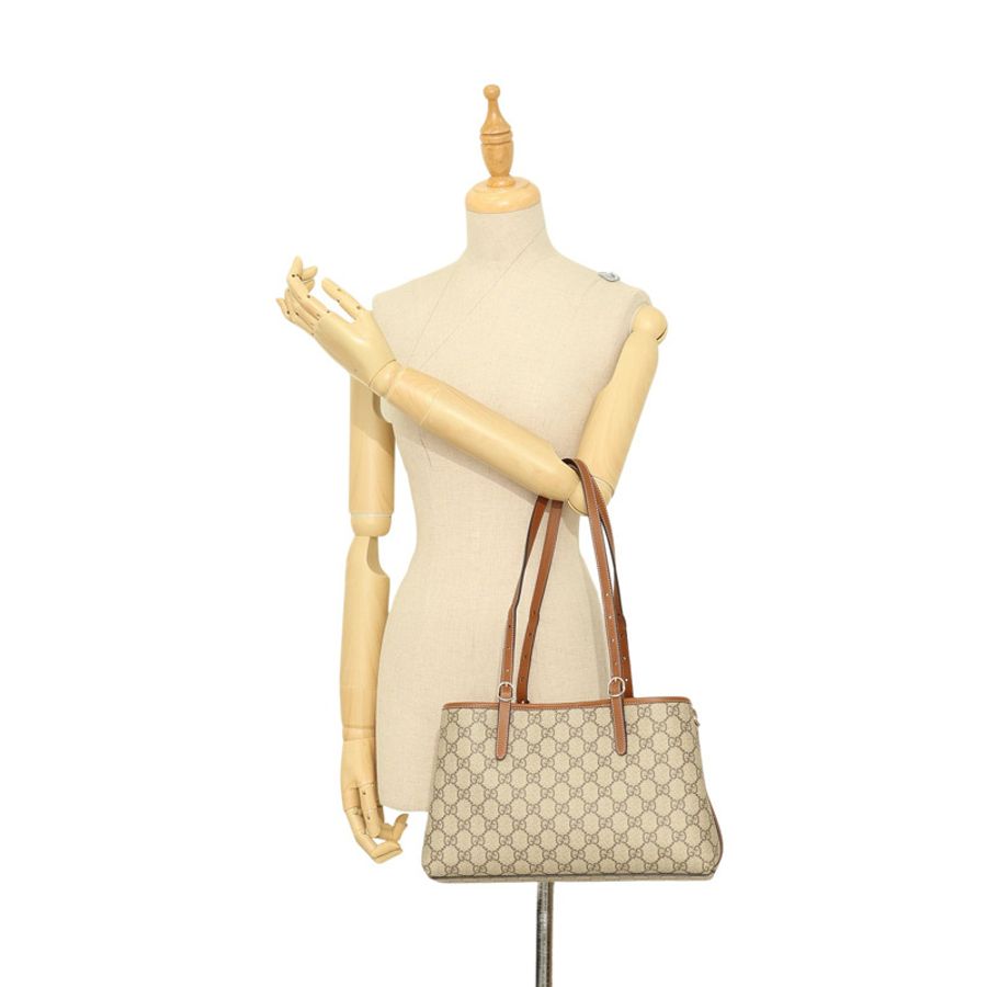淺棕色 原花帆布 GG Emblem Medium 兩用包【GUCCI 古馳】 815214-5