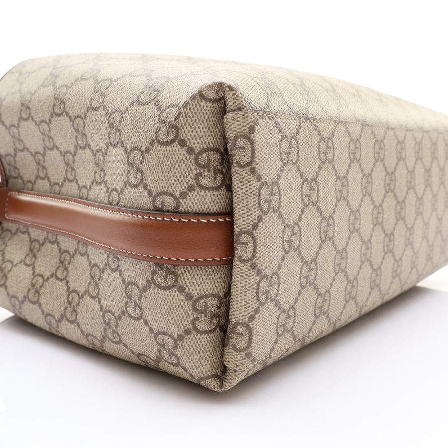 淺棕色 原花帆布 GG Emblem Medium 兩用包【GUCCI 古馳】 815214-7