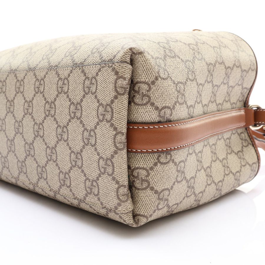 淺棕色 原花帆布 GG Emblem Medium 兩用包【GUCCI 古馳】 815214-8