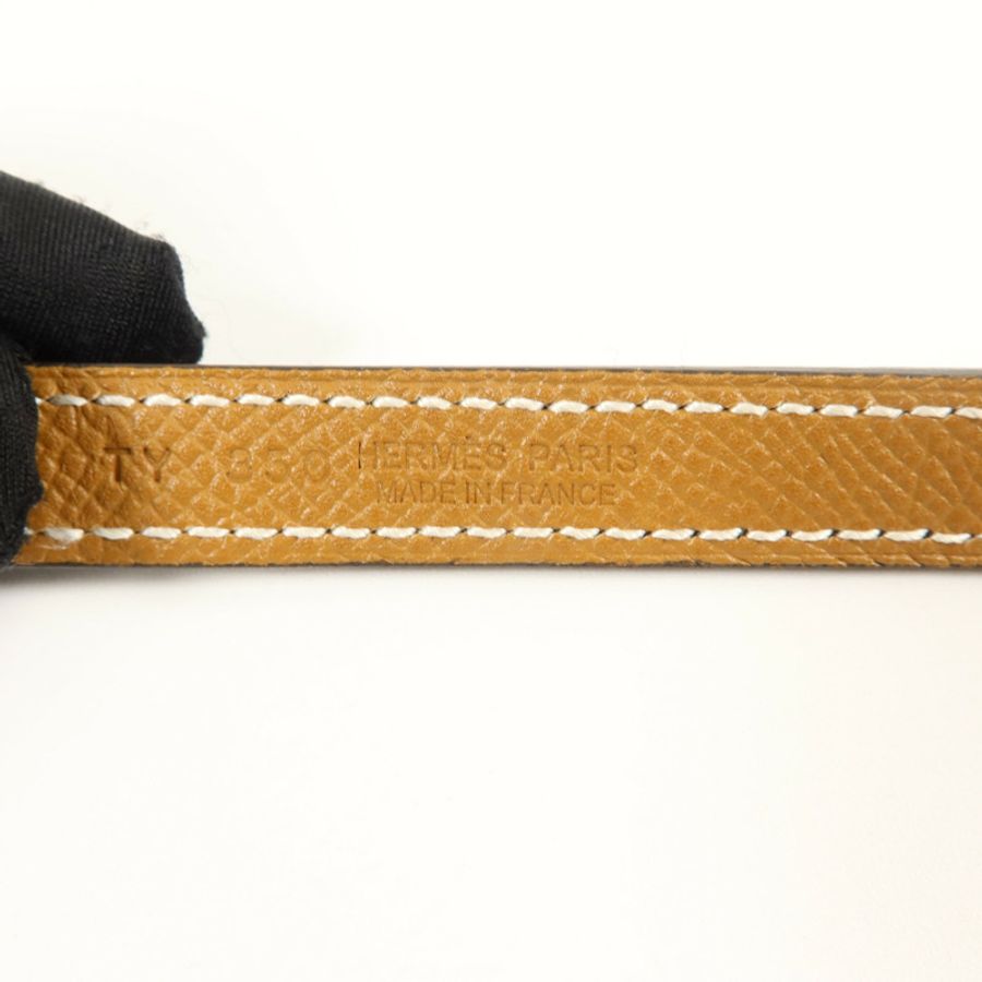 HERMES Epsom皮革/Swift皮革Mini 5382 Splas'H Buckle Reversible Belt皮帶Noir/Gold-5