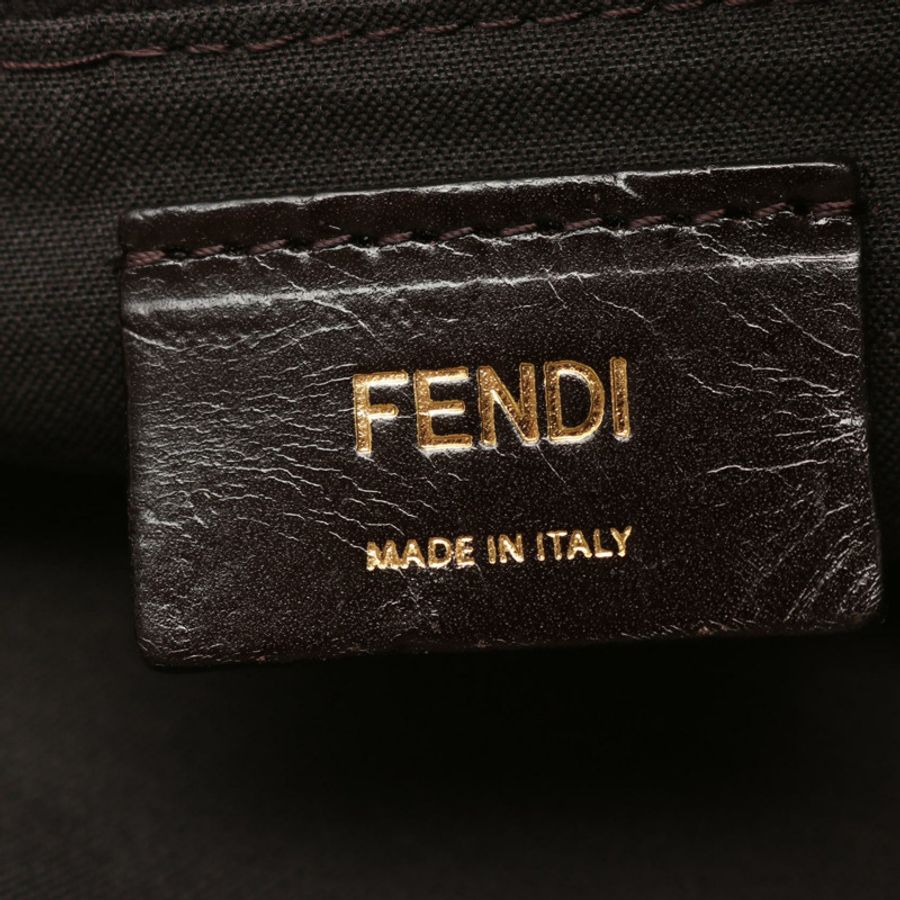 FENDI Pecan 手提包 帆布皮革 棕色 二手 女士-3
