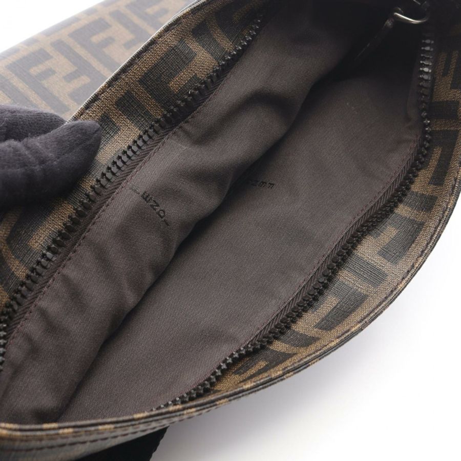 FENDI Zucca 斜背單肩包，PVC塗層帆布皮革，棕色，二手，男女通用-8