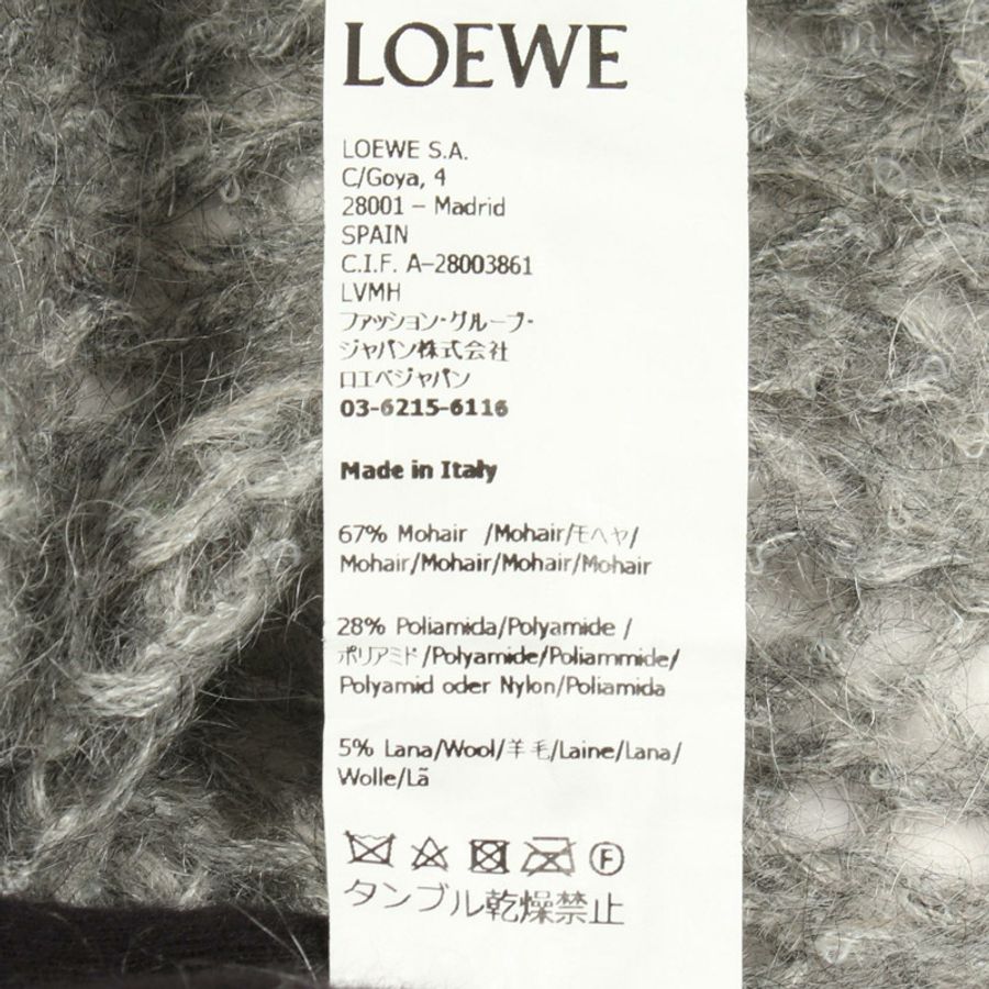 LOEWE Anagram 針織毛衣 S359Y14KBO 羊毛/馬海毛/尼龍混紡 灰色 #L 二手女款-3