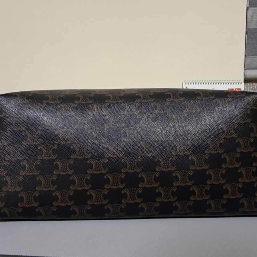 Celine PVC咖牛皮Soft Shopper肩斜背購物袋-9