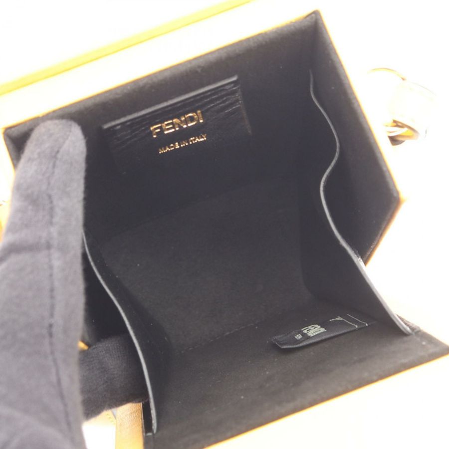 FENDI Box 斜背包單肩包 7VA519 皮革 黃色 二手 男女通用-2