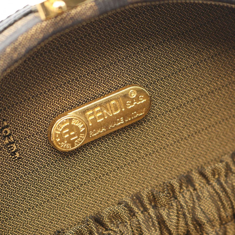 FENDI Zucca 2WAY 單肩手提包 帆布皮革 棕色 二手 女士-3