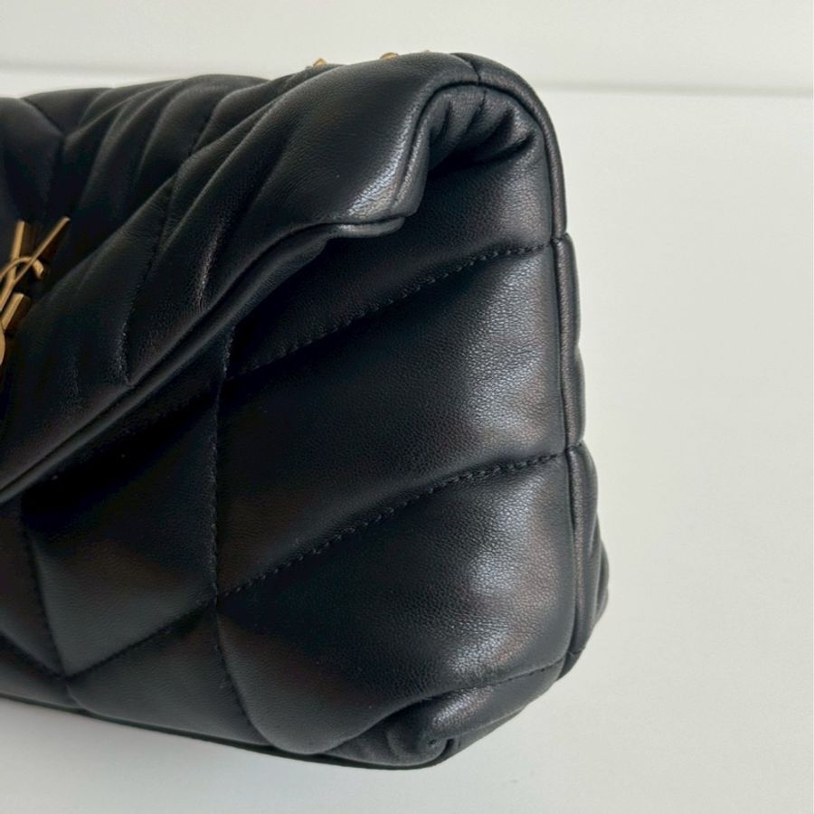 98新🖤 Saint Laurent YSL 聖羅蘭 LouLou Puffer Mini 黑金-26