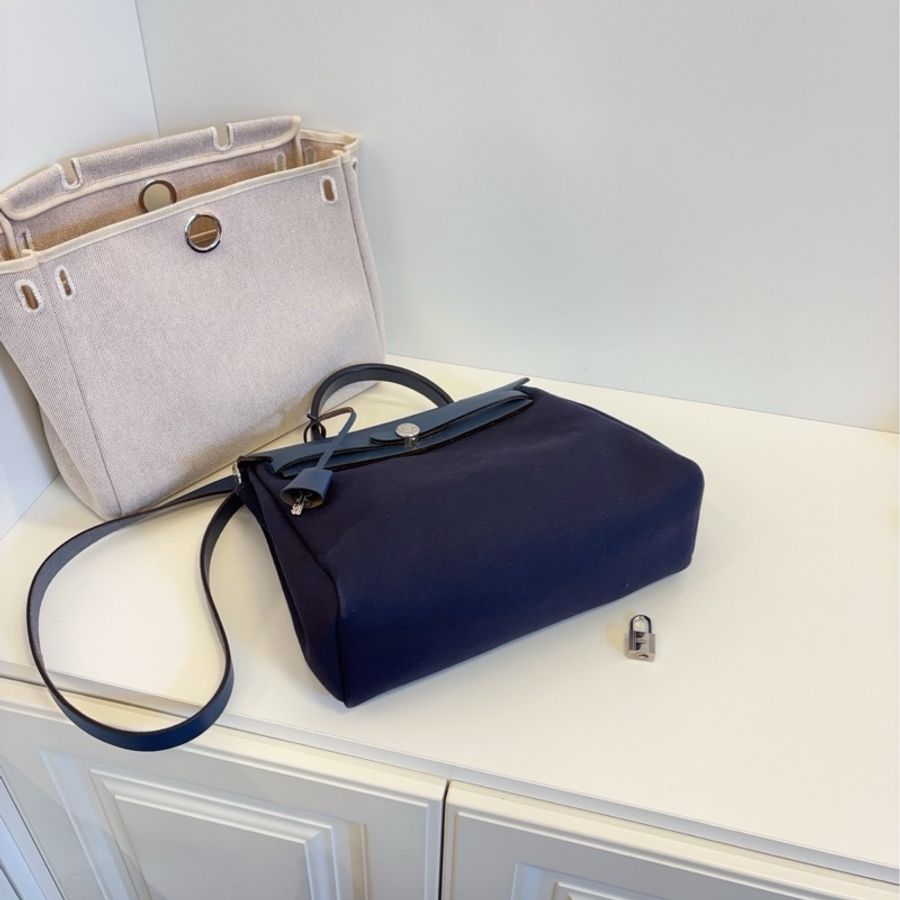 🐎Hermes愛馬仕｜Herbag31 單肩包深藍色銀扣｜98新｜框E刻-7