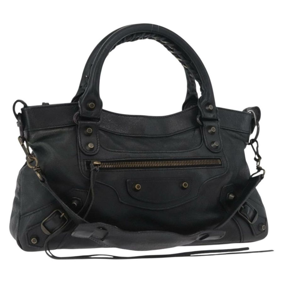 【日本直送】BALENCIAGA The First 手提包 皮革 2way 黑色 103208 正品 180633SAM-0