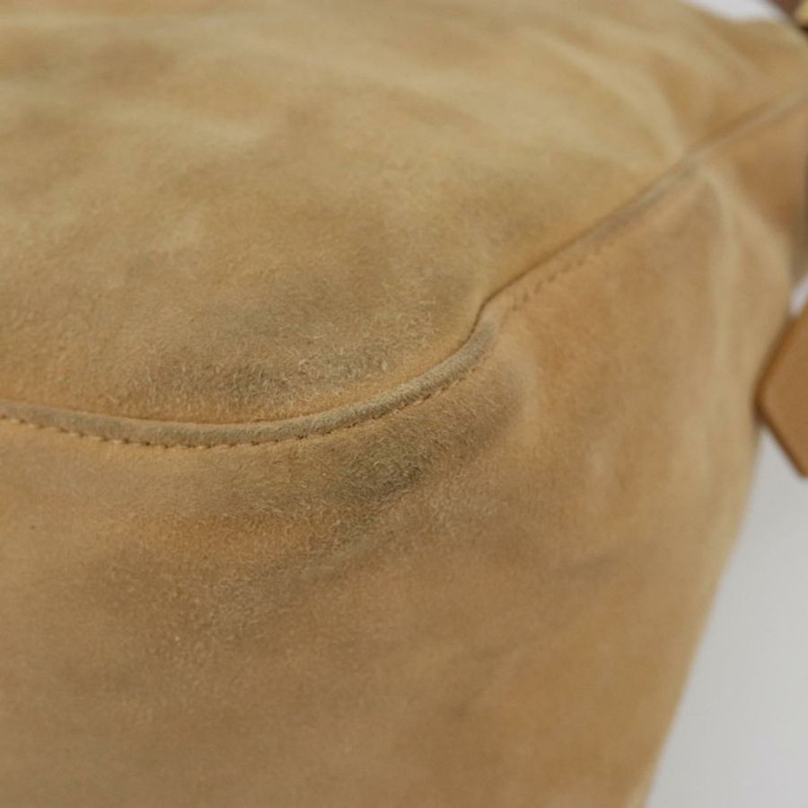 【日本直送】FENDI Mamma Baguette 肩背包 麂皮 米色 金色 正品 182637SAM-13