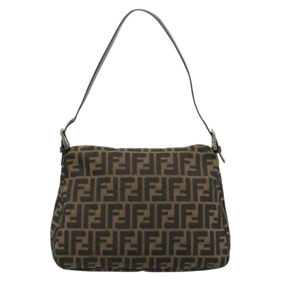 【日本直送】FENDI Zucca帆布Mamma Baguette單肩包 棕色/黑色 正品 180861A-1