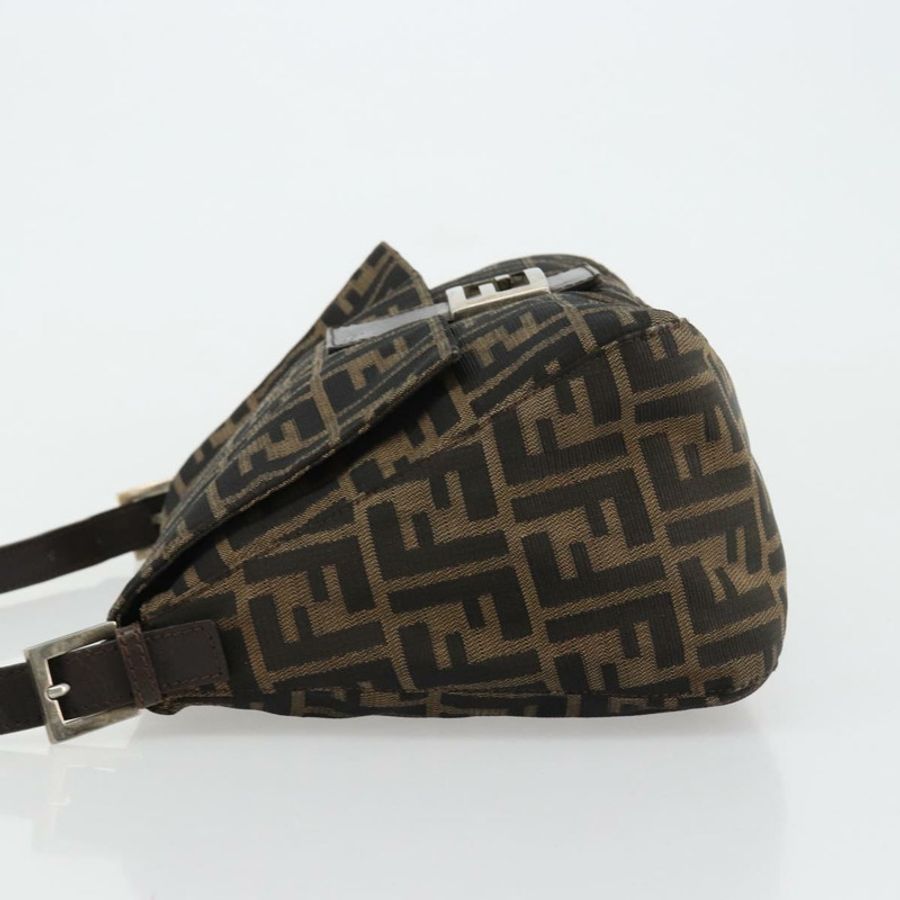 【日本直送】FENDI Zucca帆布Mamma Baguette單肩包 棕色/黑色 正品 180861A-3