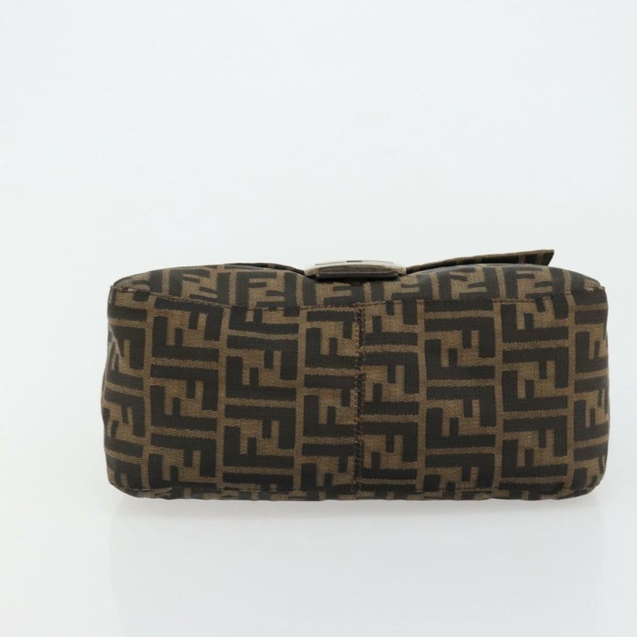 【日本直送】FENDI Zucca帆布Mamma Baguette單肩包 棕色/黑色 正品 180861A-4