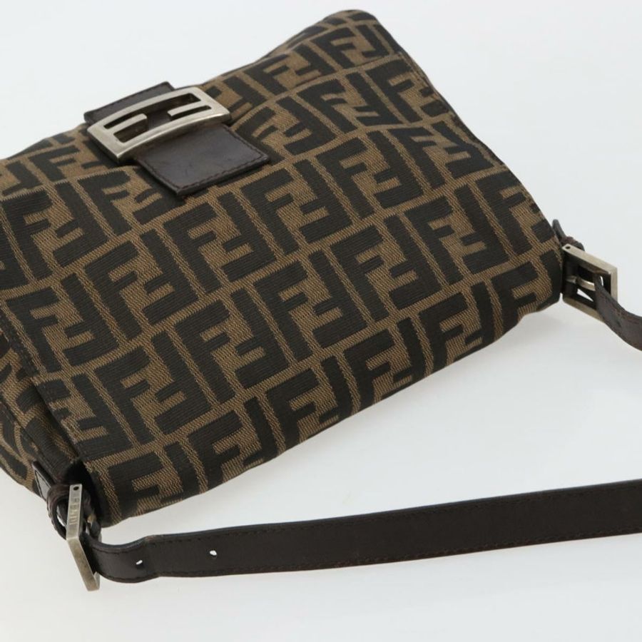 【日本直送】FENDI Zucca帆布Mamma Baguette單肩包 棕色/黑色 正品 180861A-5