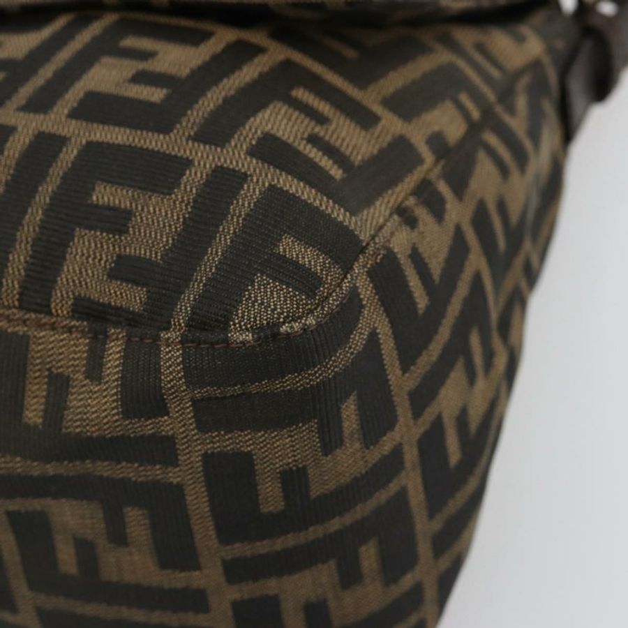 【日本直送】FENDI Zucca帆布Mamma Baguette單肩包 棕色/黑色 正品 180861A-13