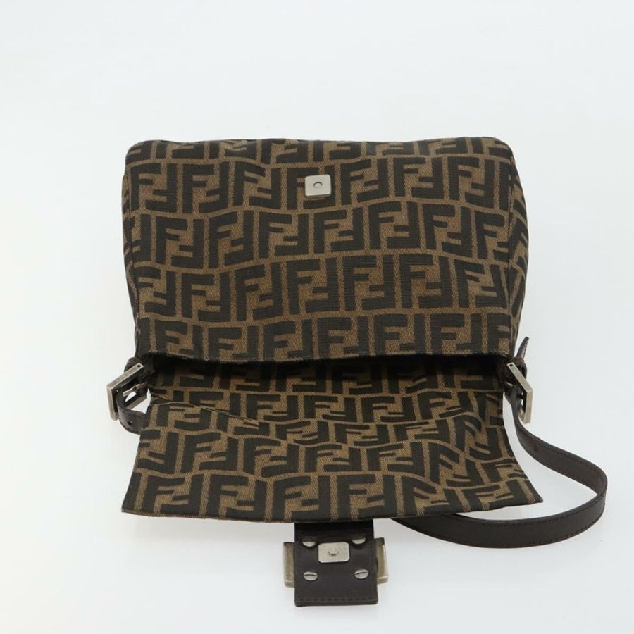 【日本直送】FENDI Zucca帆布Mamma Baguette單肩包 棕色/黑色 正品 180861A-18