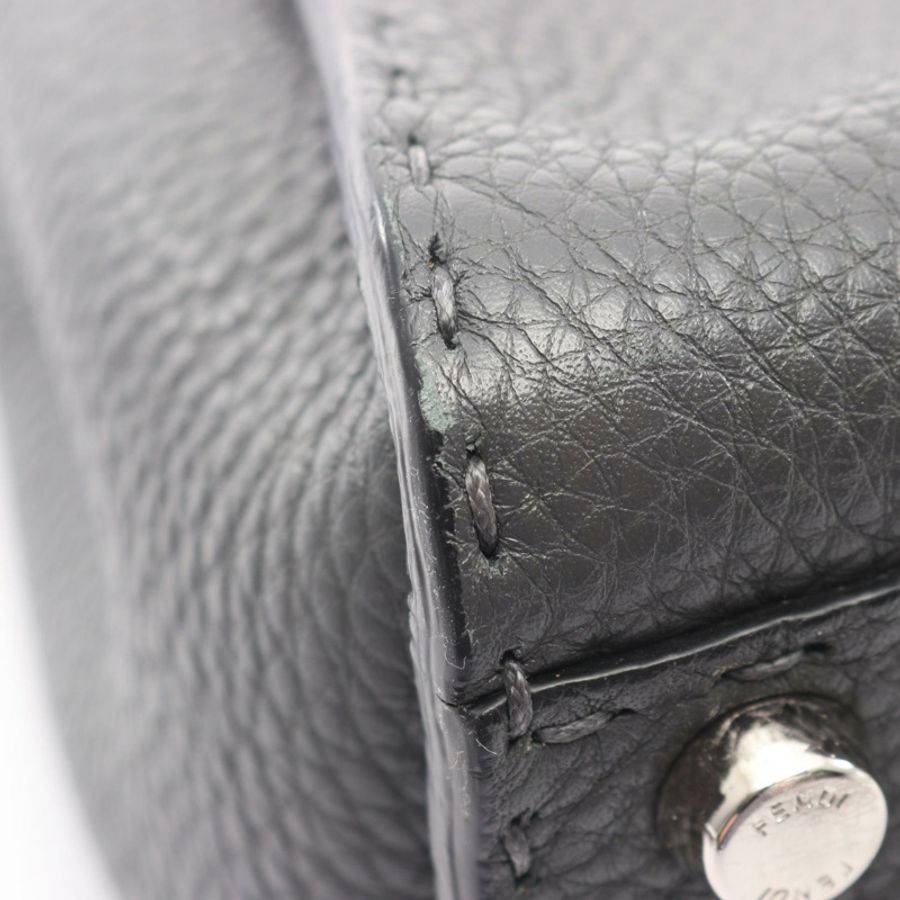 FENDI Peekaboo Regular 2WAY 手提包 8BN290 皮革 灰色 二手 女士-4