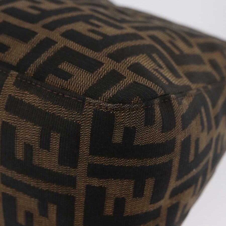 【日本直送】FENDI Zucca帆布Mamma Baguette單肩包 黑色 棕色 銀色 正品 am11783V-16