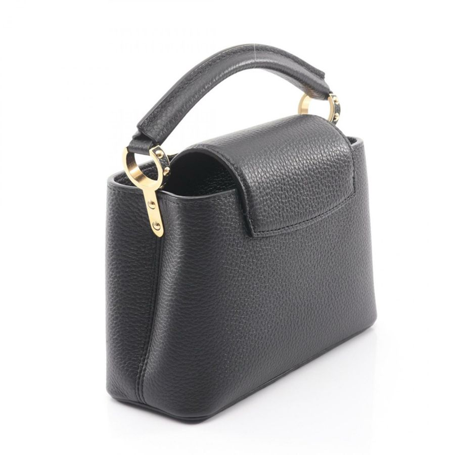路易威登 Capucine MINI 單肩手提包 M56071 Taurillon 皮革 黑色 二手-1