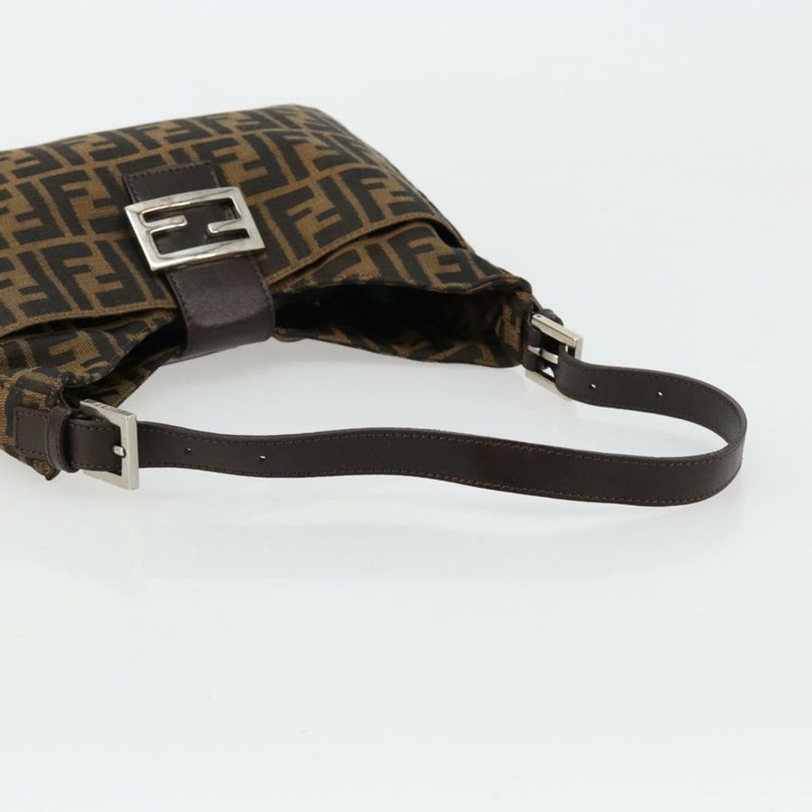 【日本直送】FENDI Zucca帆布Mamma Baguette單肩包 黑色棕色 正品 182592M-6