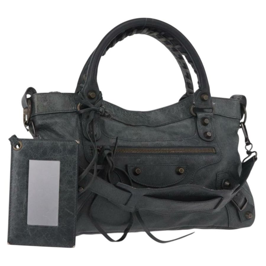 【日本直送】BALENCIAGA The First 手提包 皮革 2way 綠色 103208 正品 183631V-0