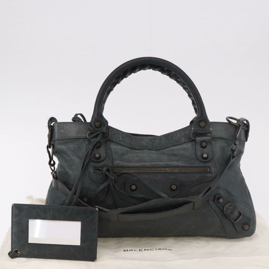【日本直送】BALENCIAGA The First 手提包 皮革 2way 綠色 103208 正品 183631V-11