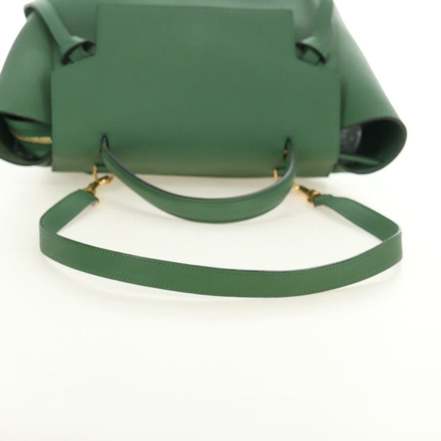 【日本直送】CELINE 迷你 Belt 手提包 皮革 2way 綠金 正品 182924M-7