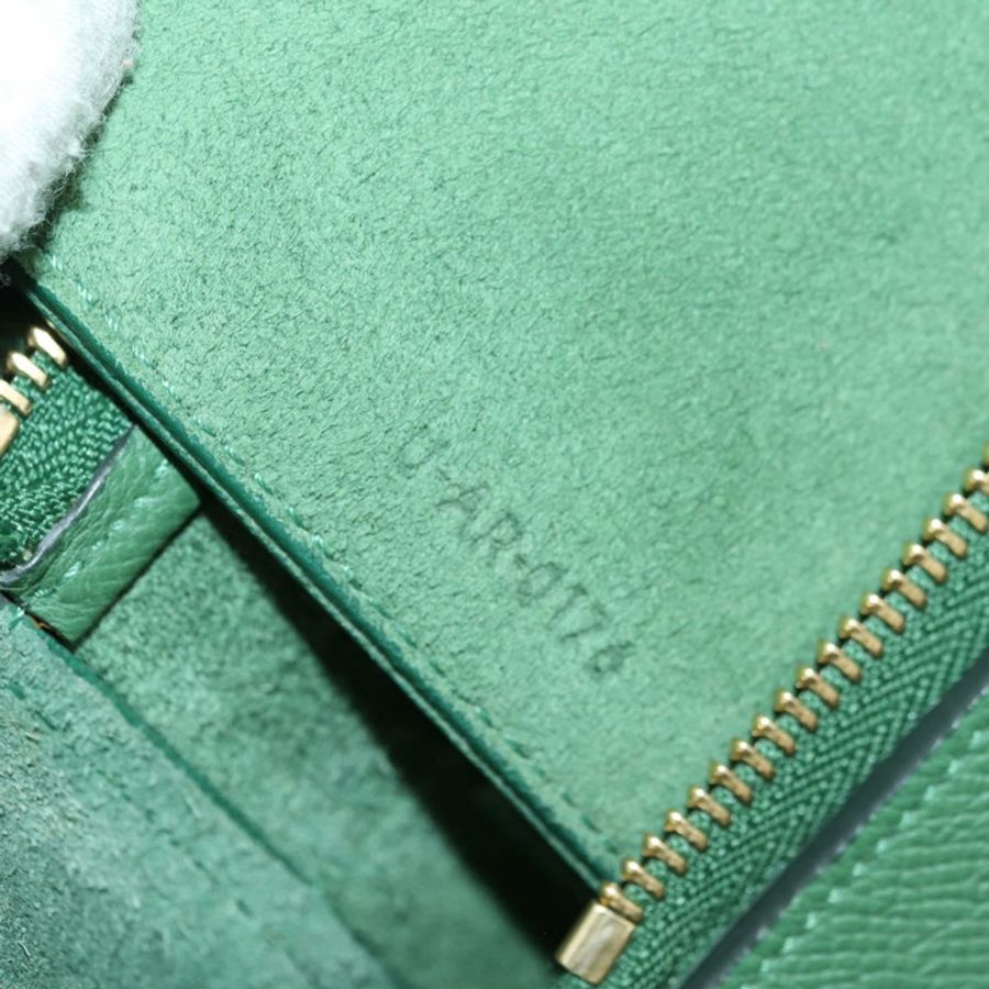 【日本直送】CELINE 迷你 Belt 手提包 皮革 2way 綠金 正品 182924M-10