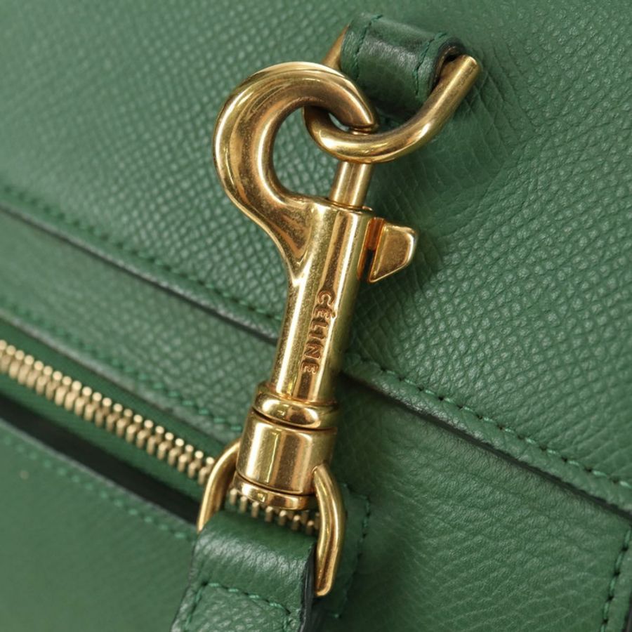 【日本直送】CELINE 迷你 Belt 手提包 皮革 2way 綠金 正品 182924M-20