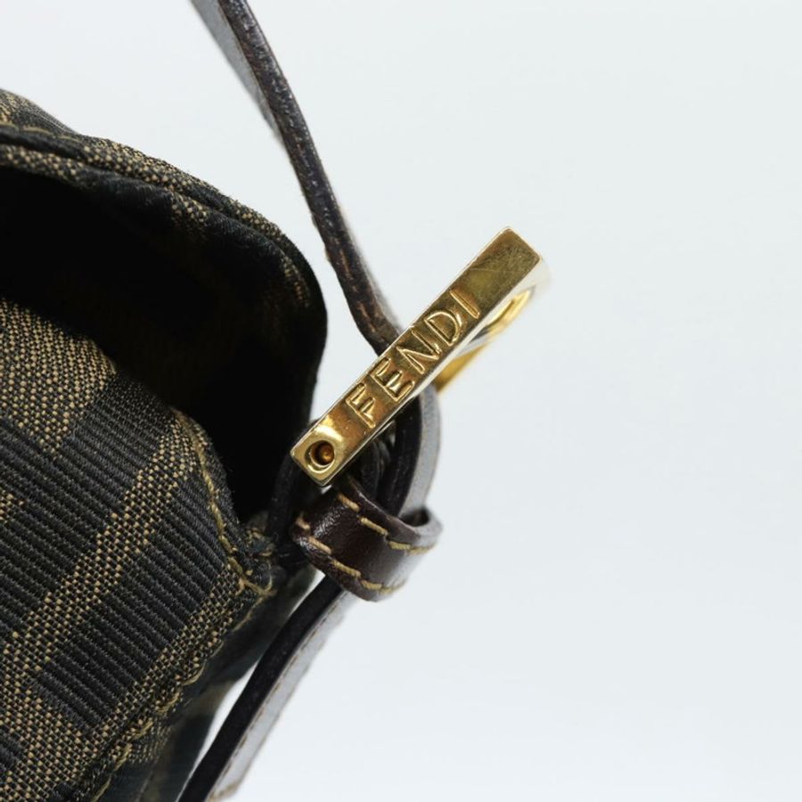 【日本直送】FENDI Zucca帆布Mamma Baguette單肩包 黑色棕色 正品 183031V-7