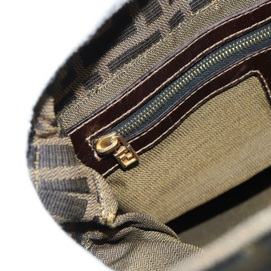 【日本直送】FENDI Zucca帆布Mamma Baguette單肩包 黑色棕色 正品 183031V-21