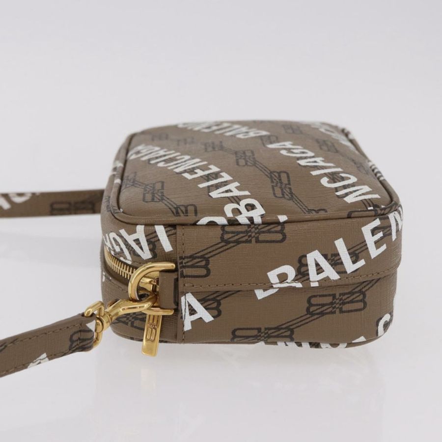 【日本直送】BALENCIAGA 經典單背包 PVC 米色 金色 702701 正品 183057M-3