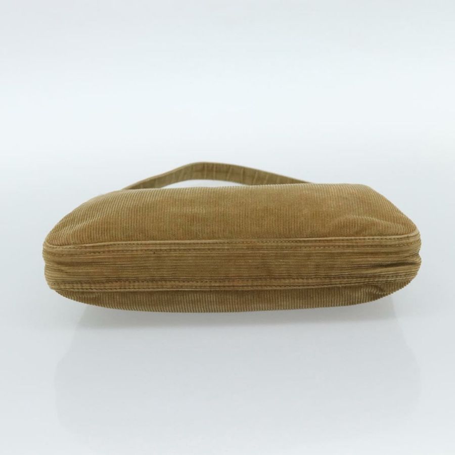 【日本直送】FENDI Mamma Baguette 單肩包 燈芯絨 棕色 銀色 正品 184550V-4