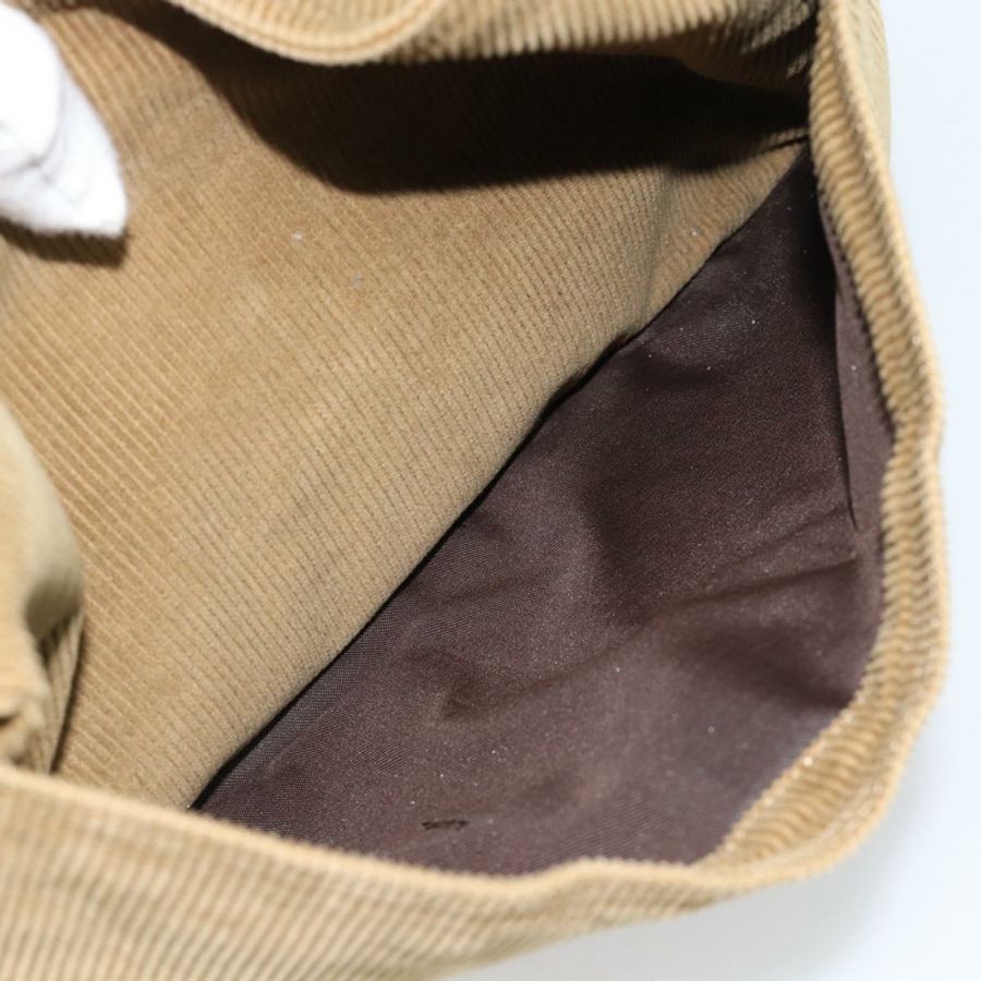 【日本直送】FENDI Mamma Baguette 單肩包 燈芯絨 棕色 銀色 正品 184550V-21